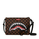 Pochette con Tracolla SPRAYGROUND stampa Sharks in Paris WTF Bubble Brown Check