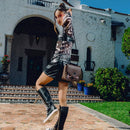 Borsa Donna a Mano SPRAYGROUND stampa Sharks in Paris WTF Bubble Brown Check