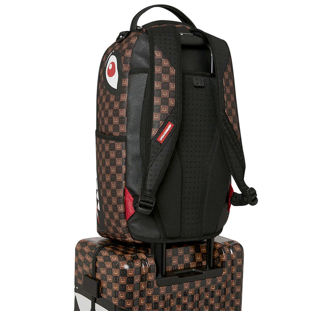 Trolley Cabina Rigido 4 Ruote SPRAYGROUND stampa Sharks in Paris WTF Bubble Brown Check