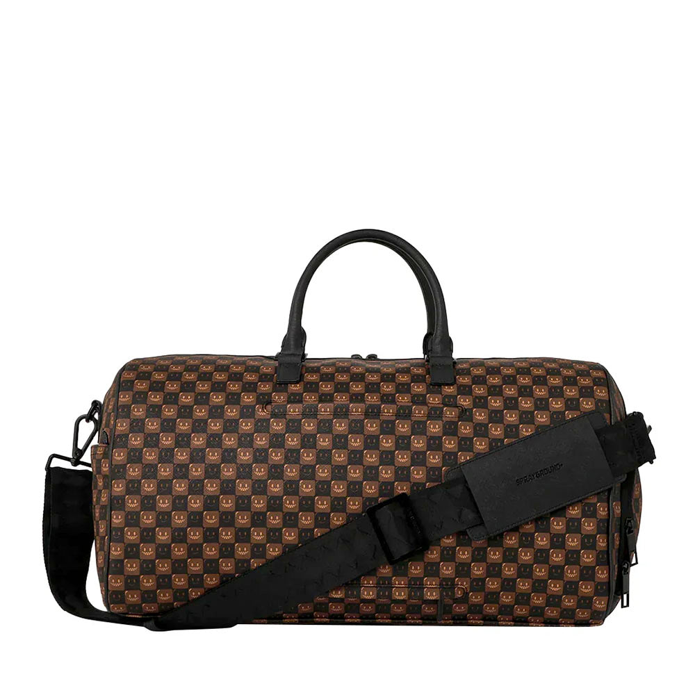 Borsone Weekend SPRAYGROUND stampa Sharks in Paris WTF Bubble Brown Check