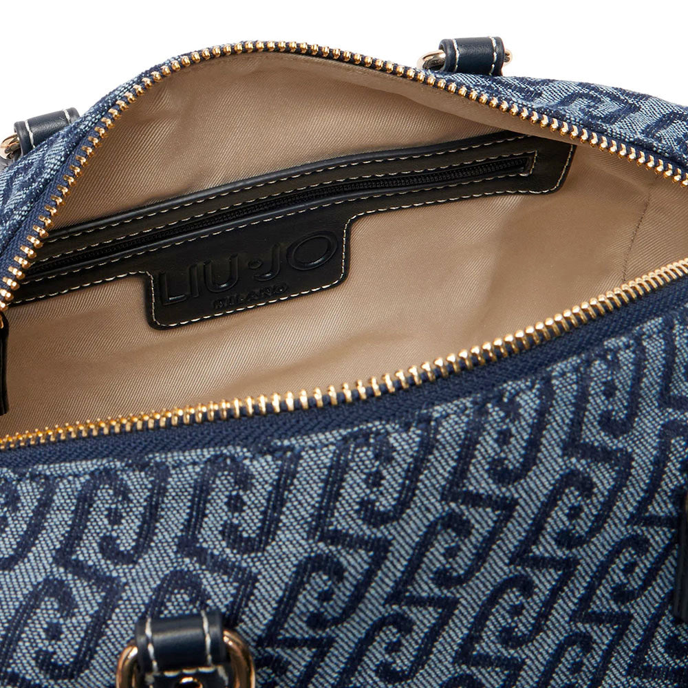 Bauletto Donna a Mano LIU JO in Tessuto Jacquard con Logo Monogram Dress Blue