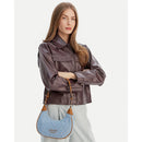 Kleine Damen-Beuteltasche LIU JO aus Jacquard-Stoff mit Monogramm-Logo in Dusty Blue