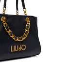 Shopping Bag Media Donna LIU JO Nera con Catena Decorativa