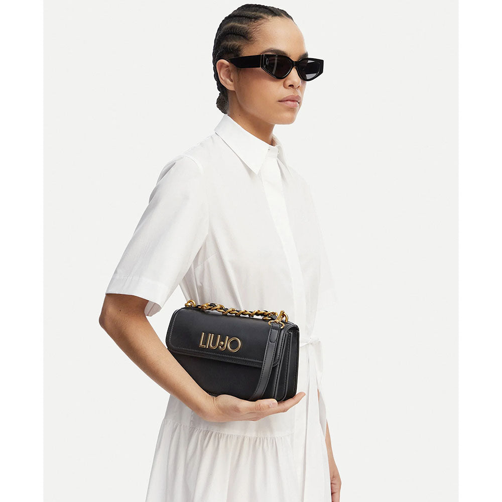 Borsa Donna a Tracolla LIU JO Nera con Catena Decorativa
