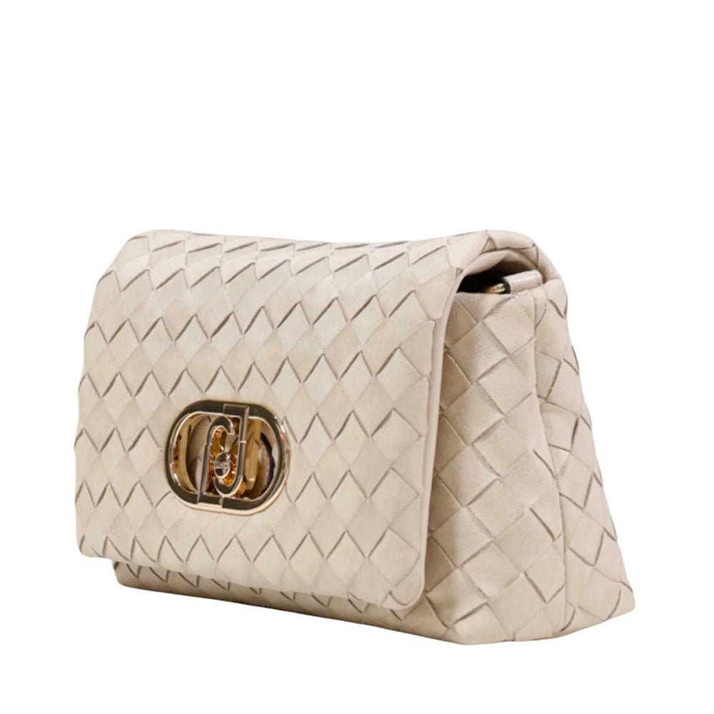 Borsa Media a Spalla Donna LIU JO Better linea La Puffy Intrecciata Beige