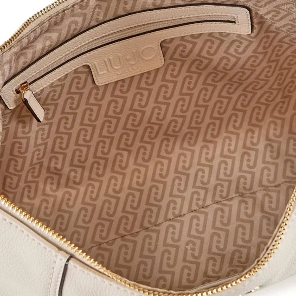 Borsa Donna Hobo Media LIU JO effetto Bottalato color Crema