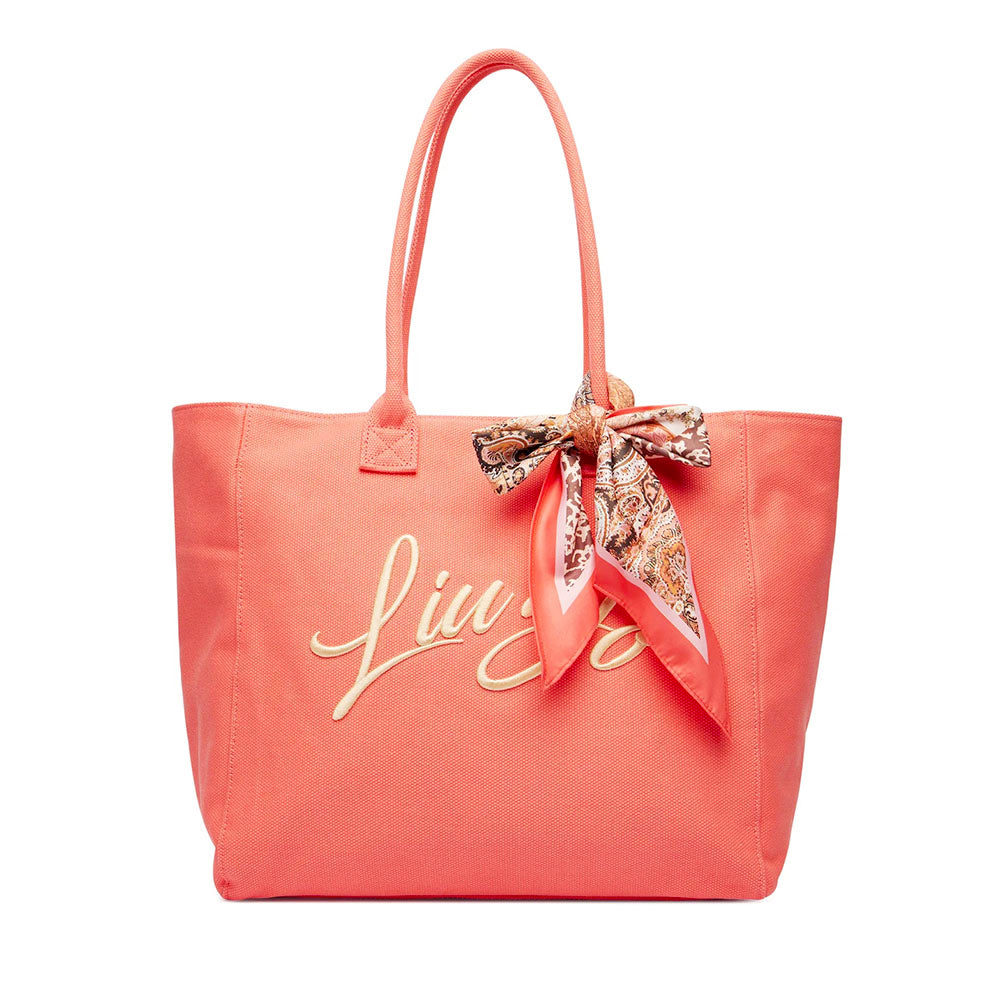 Shopping Bag Donna LIU JO in Tessuto color Corallo