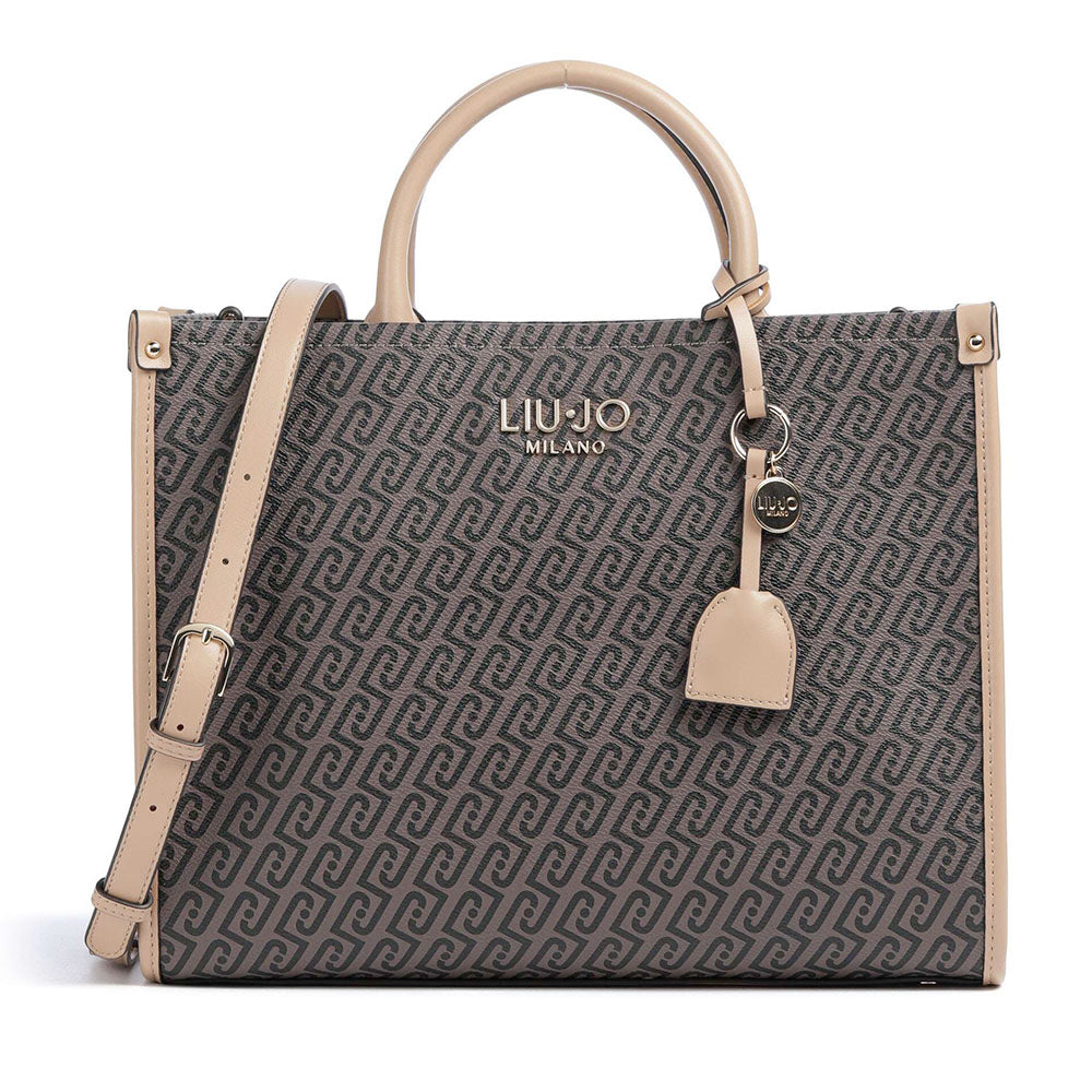 Borsa Donna a Mano Large LIU JO stampa Monogram Testa di Moro