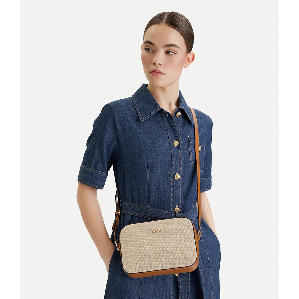 Borsa Donna a Tracolla Media LIU JO in Juta Beige