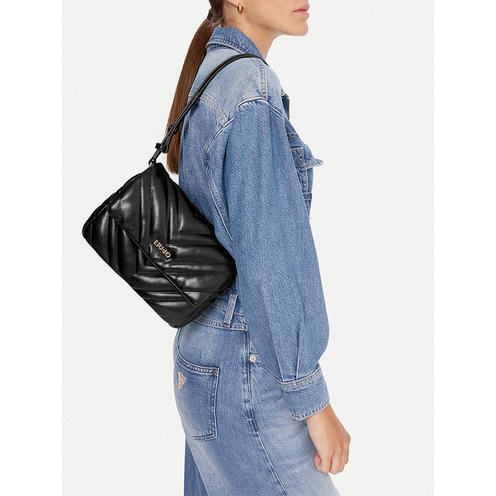 Borsa Donna Media a Spalla LIU JO Matelassè Nera