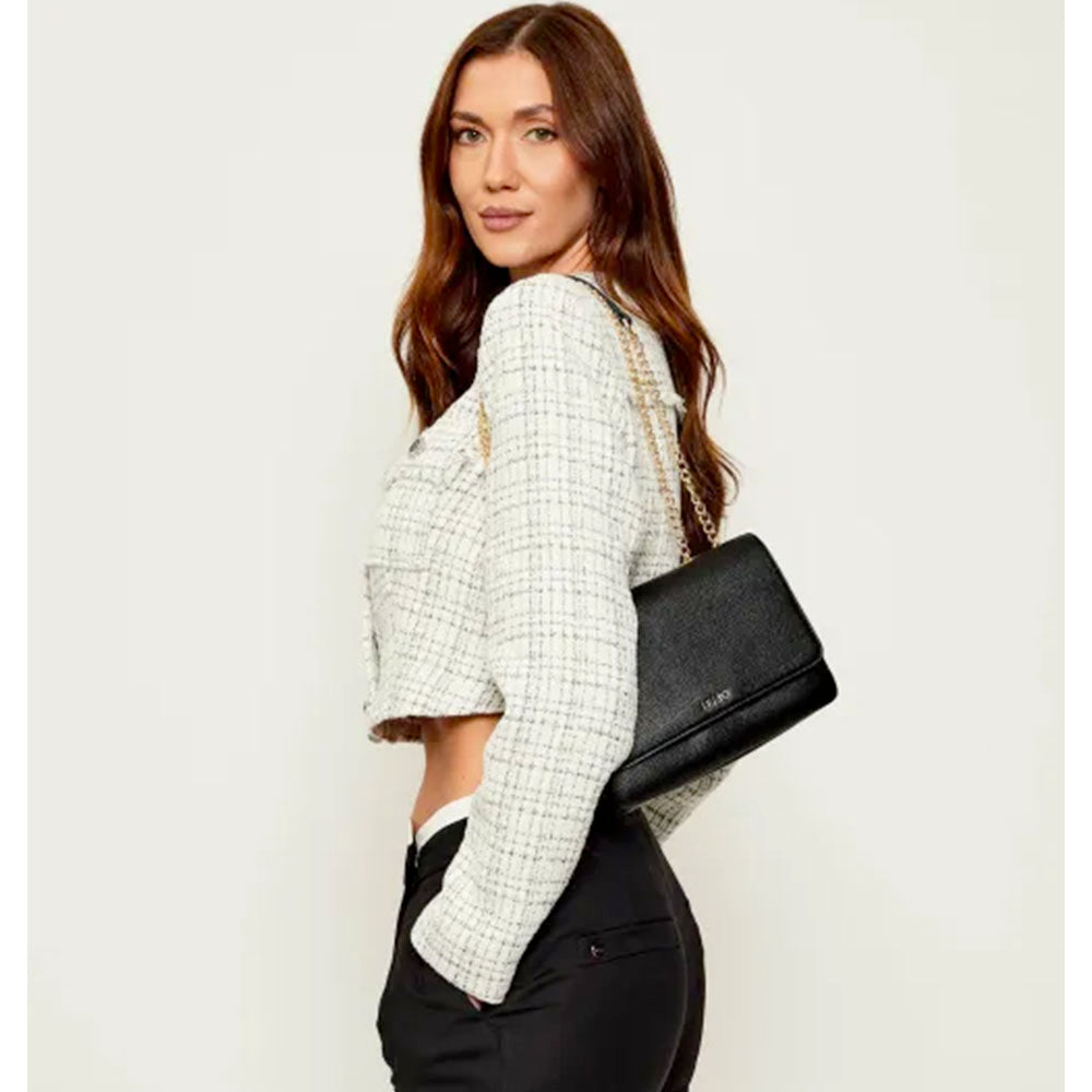 Borsa Donna a Spalla e Tracolla LIU JO Better effetto Bottalato Nero