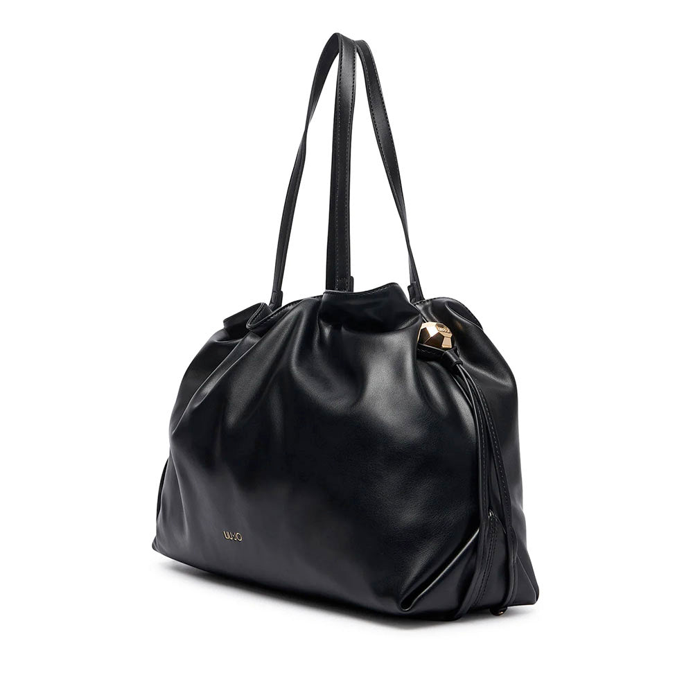 Shopping Bag Donna LIU JO linea Riccy Grande in Ecopelle Liscia Nera
