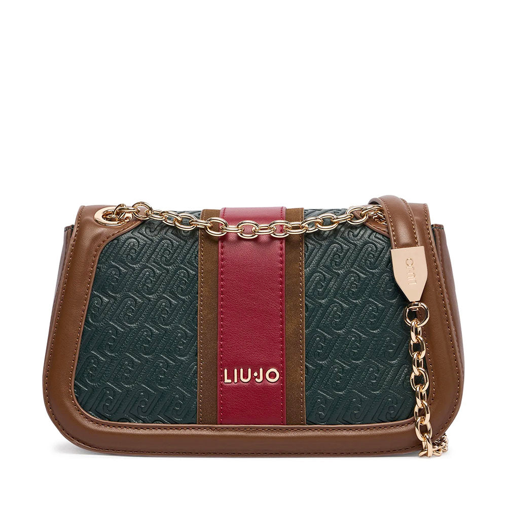 Borsa Donna a Tracolla LIU JO Verde Foresta con Logo Embossed All Over