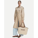Maxi Tote Bag Donna LIU JO in Tessuto effetto Teddy color Crema