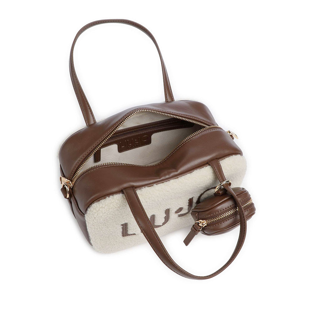 Bauletto Donna a Mano Small LIU JO in Tessuto effetto Teddy color Crema