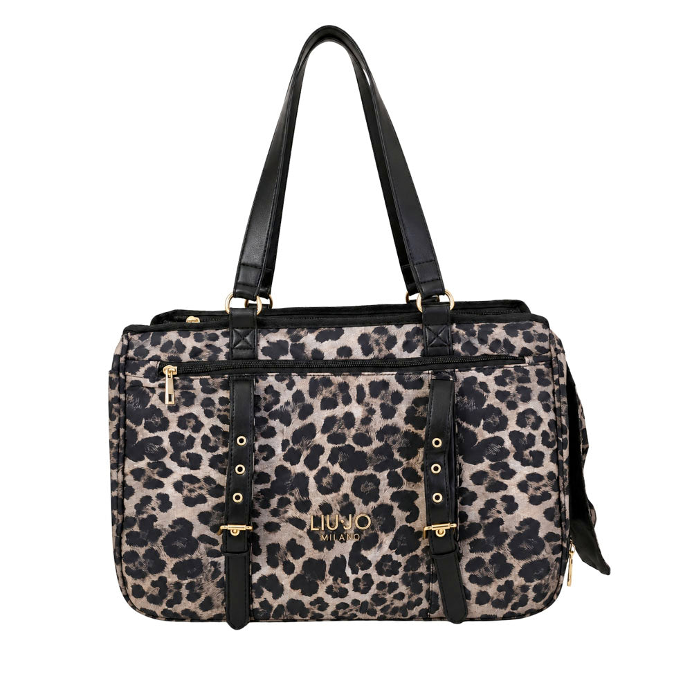 Trasportino per Cani LIU JO in Nylon stampa Animalier All Over
