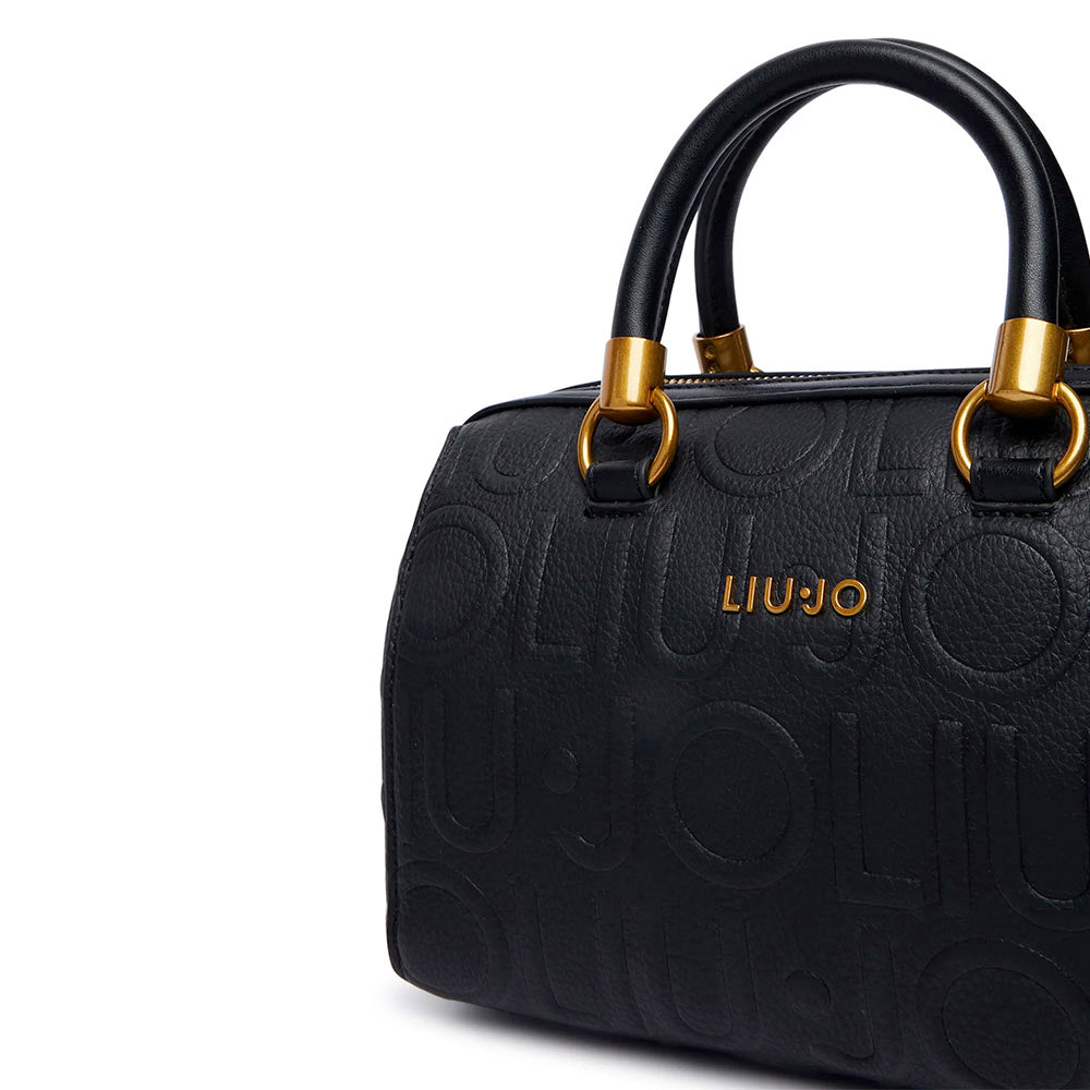 Bauletto Donna a Mano Small LIU JO in Ecopelle Nera con Logo Embossed