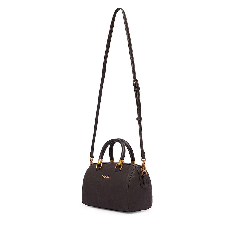 Bauletto Donna a Mano Small LIU JO in Ecopelle Marrone Scuro con Logo Embossed