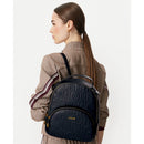 LIU JO Damenrucksack aus schwarzem Kunstleder mit geprägtem Logo