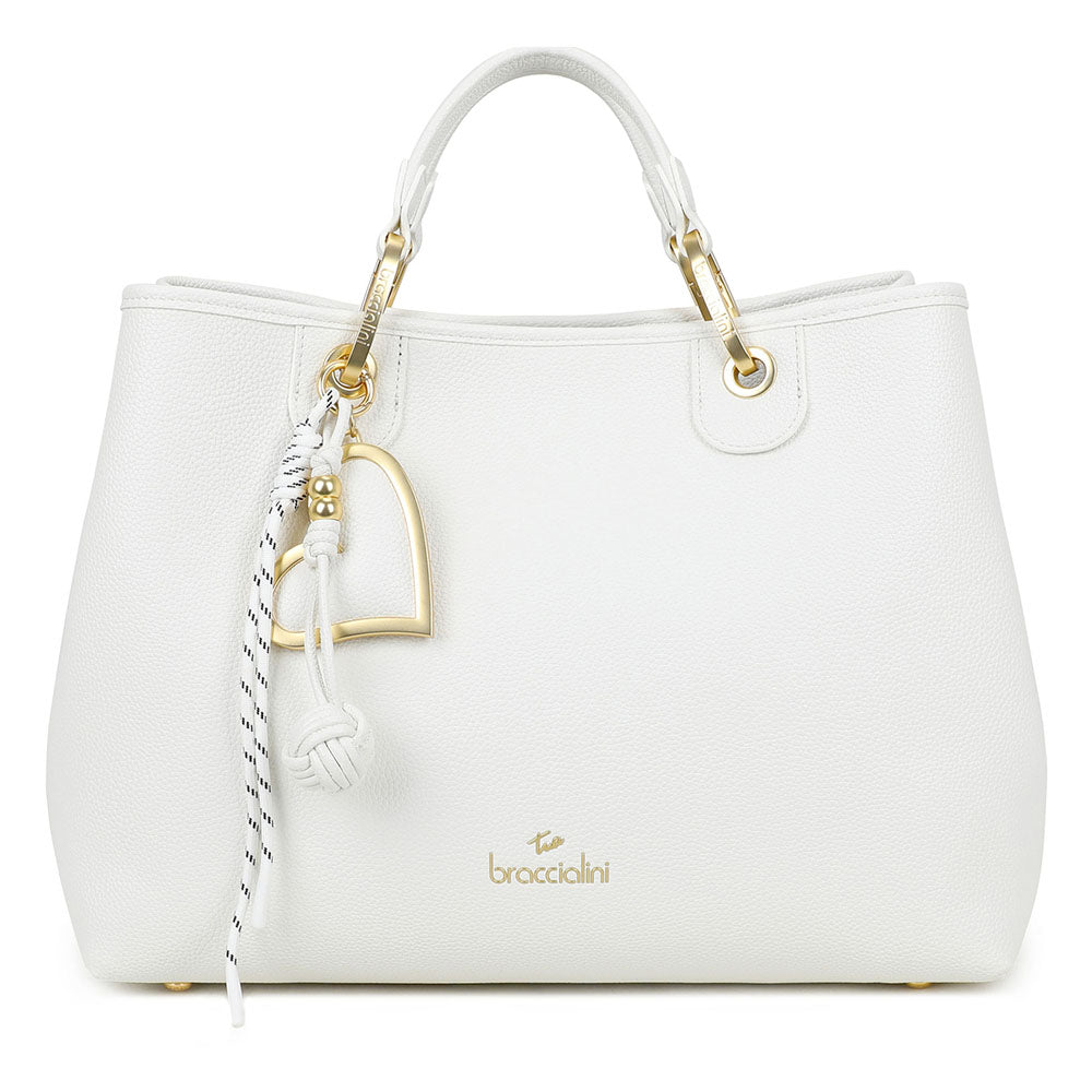 Borsa Donna a Mano Large BRACCIALINI linea Beth Bianco