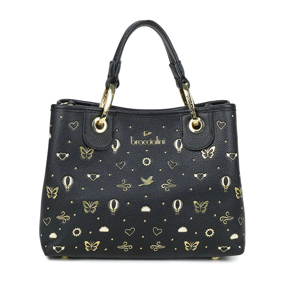 Borsa Donna a Mano Media BRACCIALINI linea Beth Strass Nera