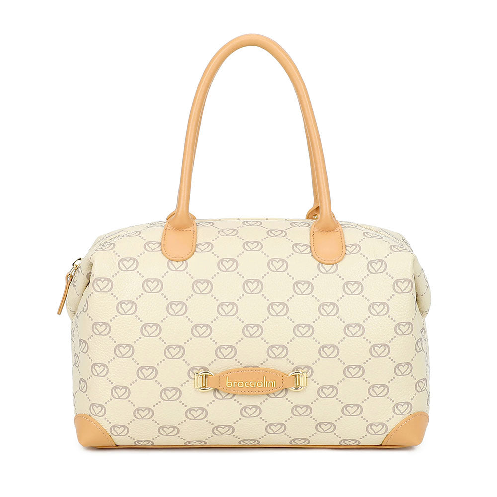 Bauletto Donna a Mano BRACCIALINI linea Monogram in Pelle Beige