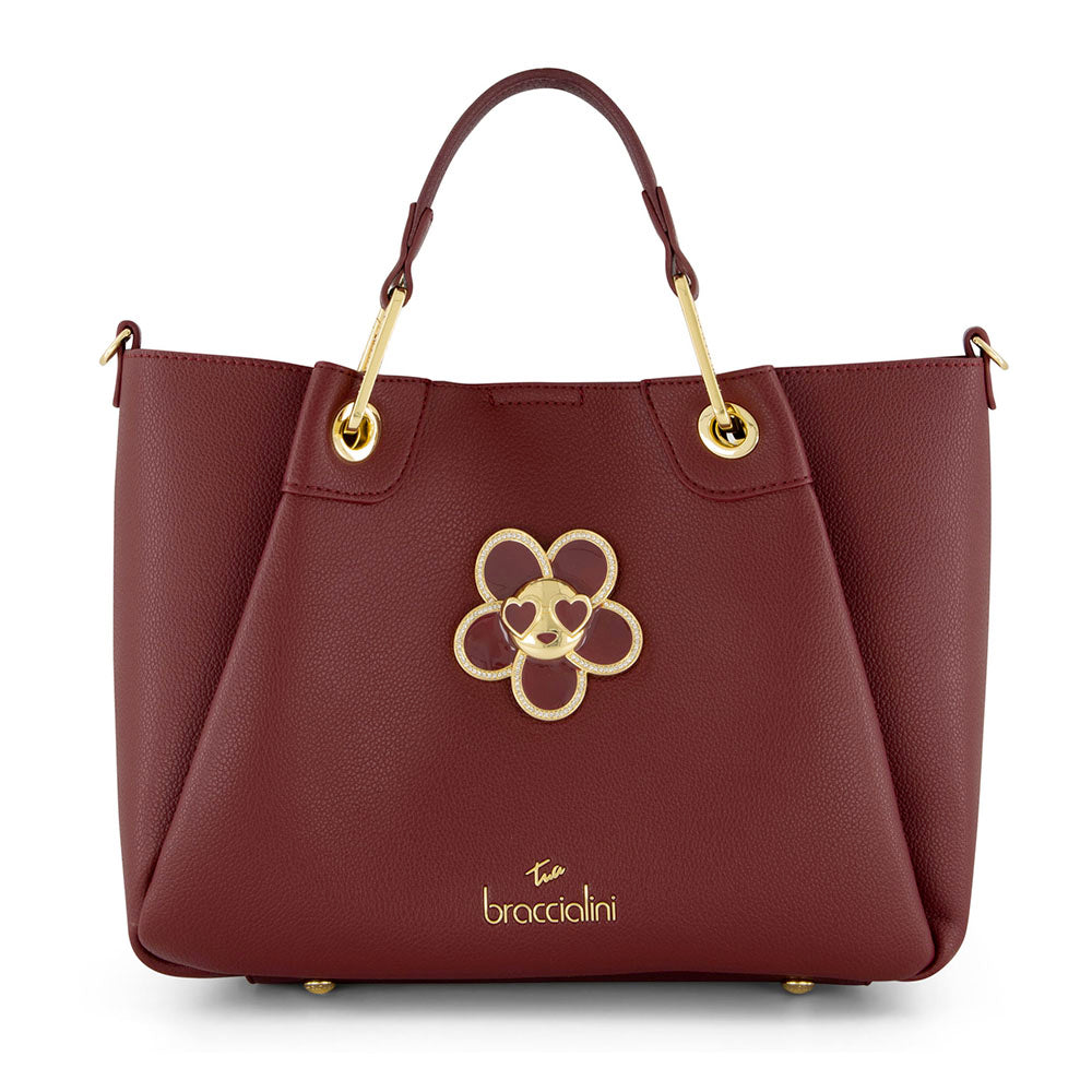 Borsa Donna a Mano Media BRACCIALINI linea Amy Bijoux color Vinaccia