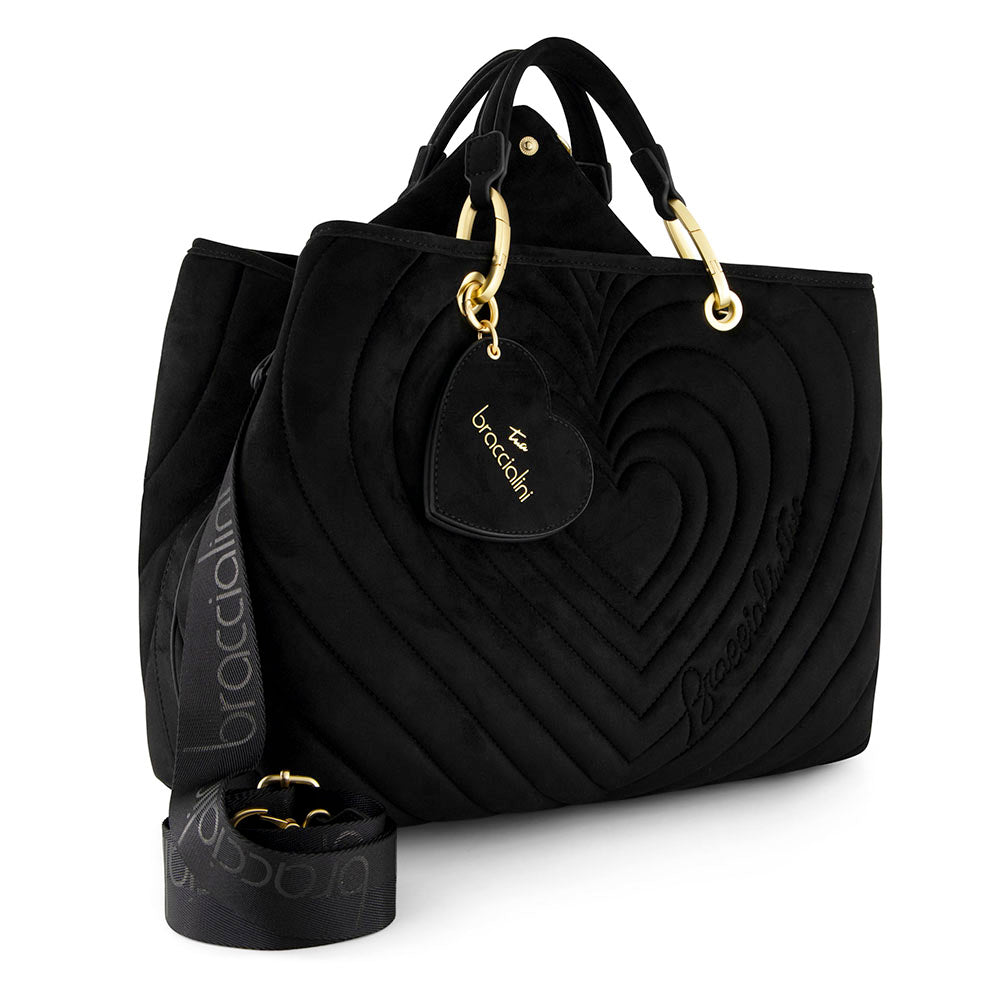 Borsa Donna a Mano Large BRACCIALINI linea Beth Matelassè Nero