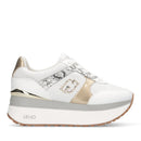 Sneakers Super Platform Donna LIU JO Maxi Wonder Plus 02 Bis in Pelle Traforata Bianca