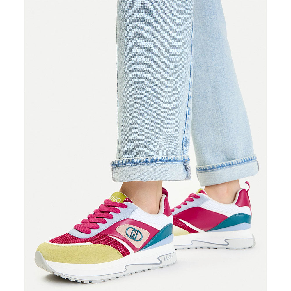 Sneakers Platform Donna LIU JO Maxi Wonder 97 in Suede e Mesh Multicolor