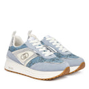 Sneakers Platform Donna LIU JO Maxi Wonder 97 in Denim Stampa Floreale Azzurro