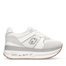Sneakers Super Platform Donna LIU JO Maxi Wonder Plus 02 in Suede e Mesh Bianco