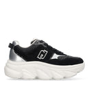 Sneakers Chuncky Donna LIU JO Steffy 01 in Suede e Nylon Nero con Inserti Metallizzati