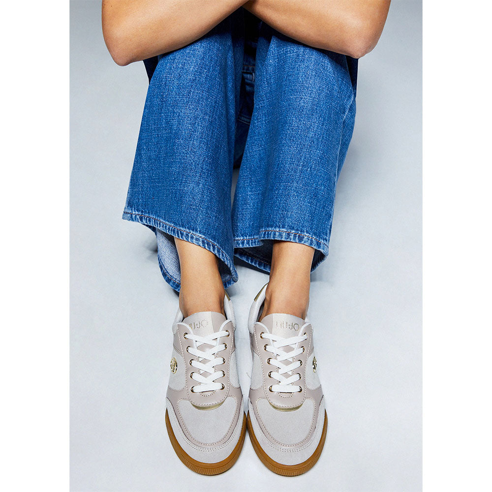 Sneakers Donna LIU JO Lewis 01 in Suede e Pelle Bianca