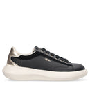 Sneakers Donna LIU JO Casper 01 in Pelle Nera con Inserto Laminato Oro