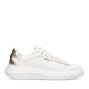 Sneakers Donna LIU JO Casper 01 in Pelle Bianca con Inserto Laminato Oro