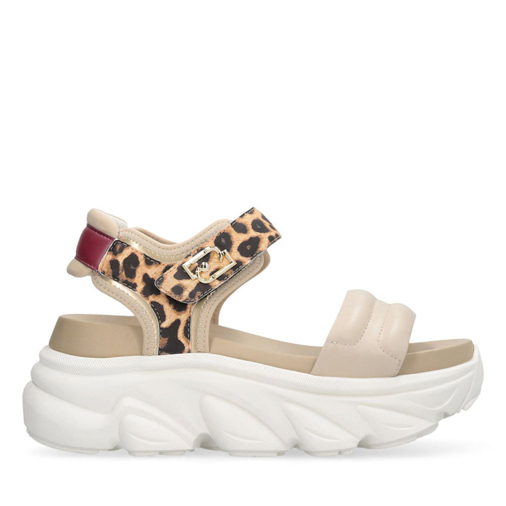 Sandali Chuncky Donna LIU JO Steffy Sandal 01 Beige e Inserto stampa Animalier