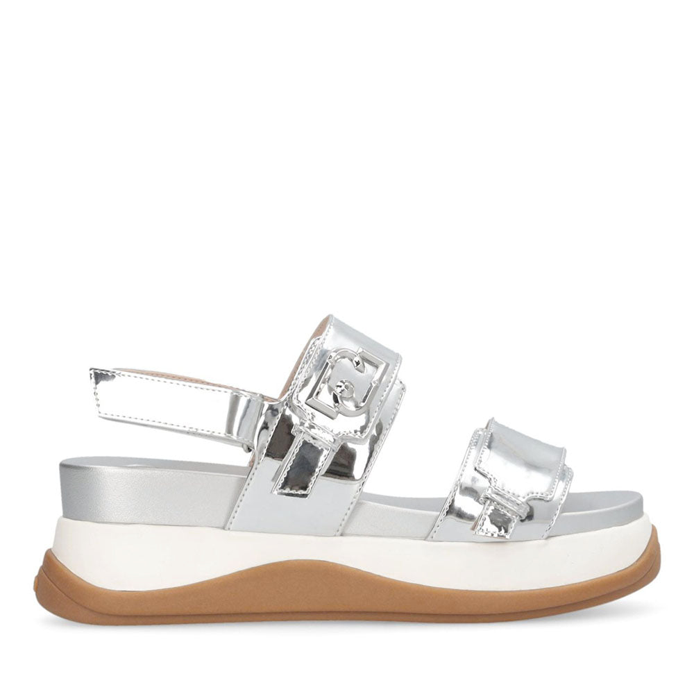 Sandali Platform Donna LIU JO Fiona 02 Effetto Specchio Silver
