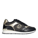 Sneakers Running LIU JO Maxi Wonder Low 02 in Pelle Nera e Inserti stampa Monogram