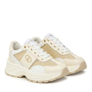Sneakers Platform Donna LIU JO Eva 02 in Pelle e Glitter White Milk