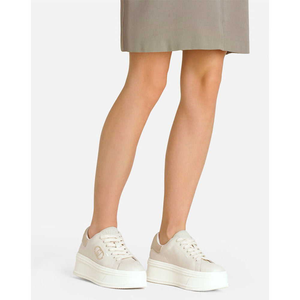 Sneakers Platform LIU JO Selma 16 in Pelle Milk e Light Gold