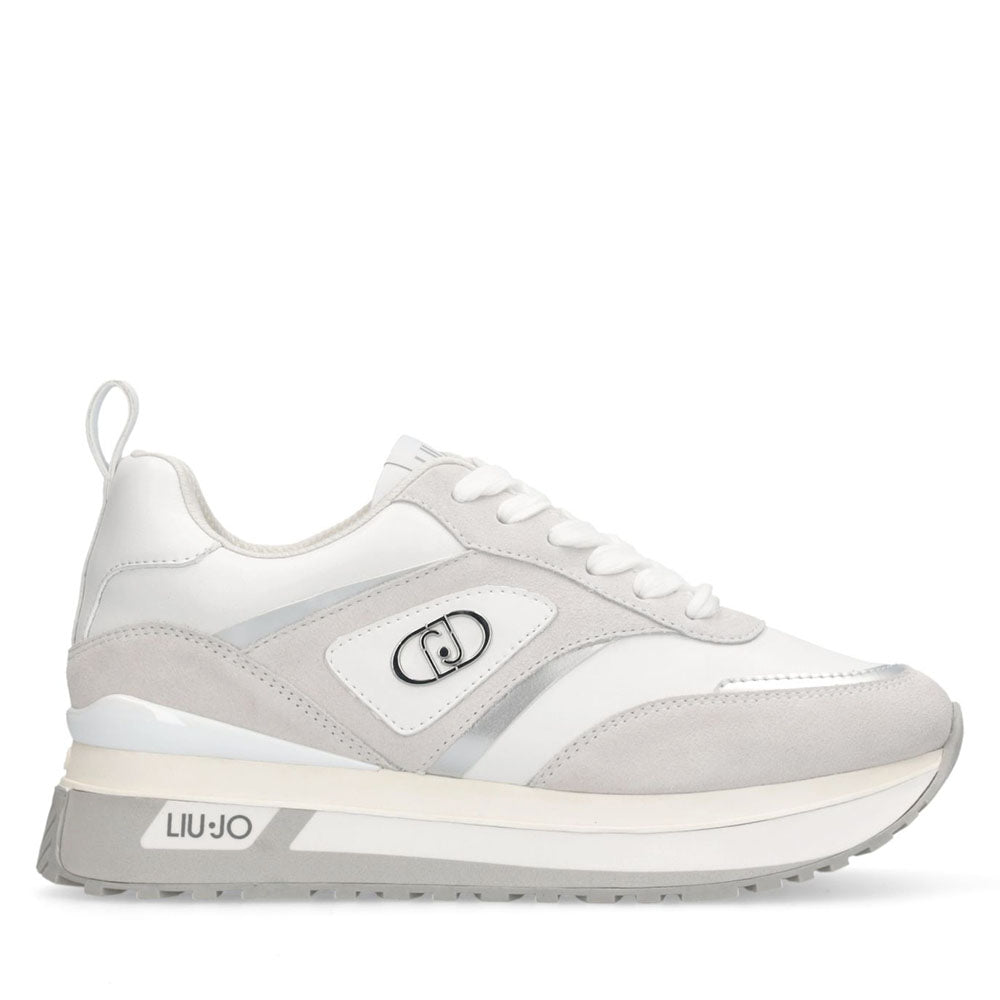 Sneakers Platform Donna LIU JO Maxi Wonder 97 in Pelle e Suede Bianco