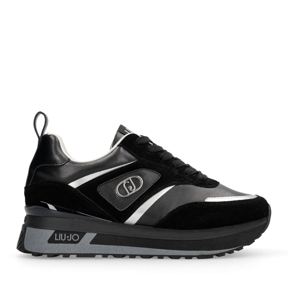 Sneakers Platform Donna LIU JO Maxi Wonder 97 in Pelle e Suede Nero