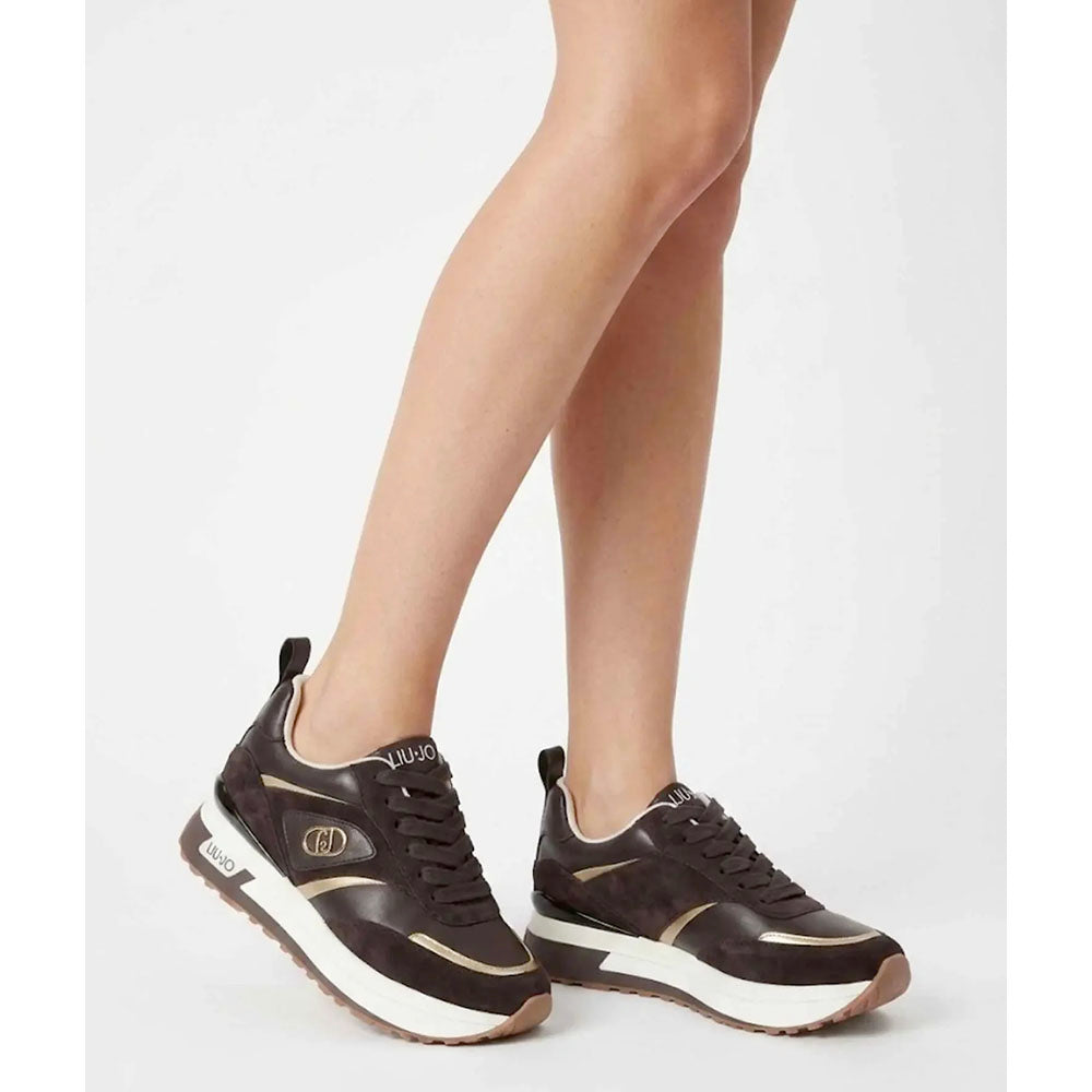 Sneakers Platform Donna LIU JO Maxi Wonder 97 in Pelle e Suede Nero