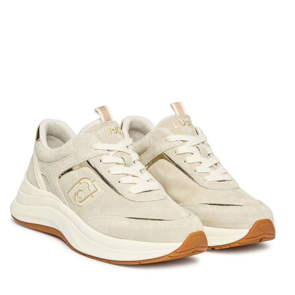 Sneakers Donna LIU JO Stardust 01 in Suede e Vernice color Latte
