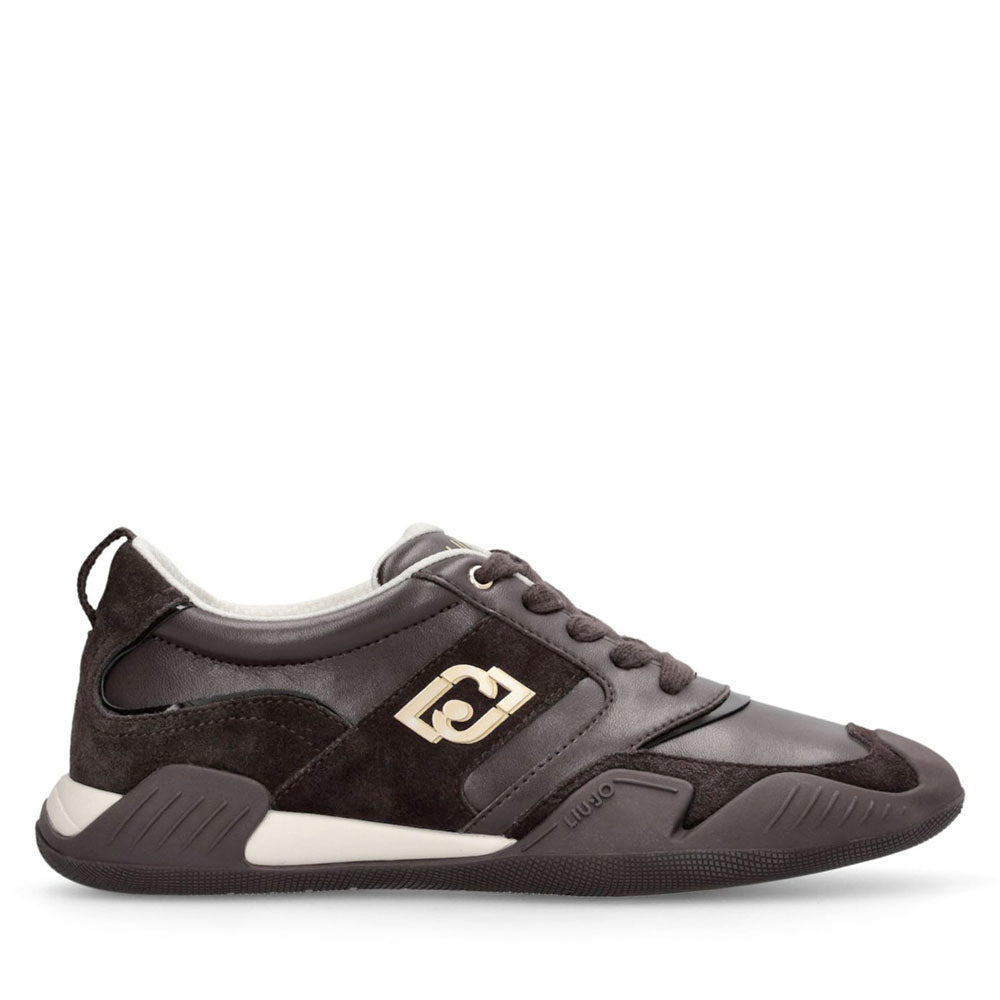 Sneakers Donna LIU JO Blossom 02 in Pelle e Suede color Moka