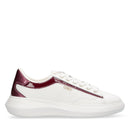 Sneakers Donna LIU JO Casper 01 in Pelle Bianca con Inserto Glossy Rosso Cherry