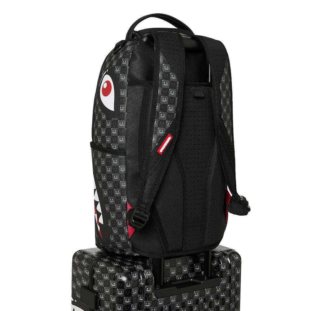 Sprayground Sharks in Paris WTF Bubbly Black Check Trolley – Unisex, Schwarz