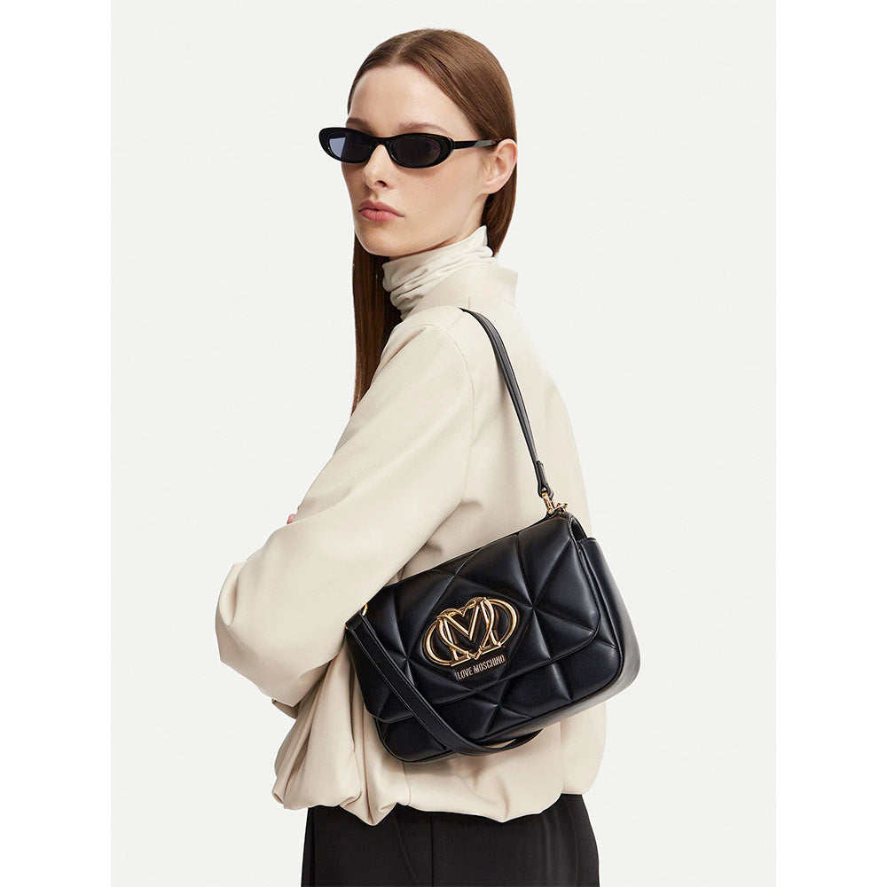 Borsa Donna Sottospalla LOVE MOSCHINO linea Embossed Nera