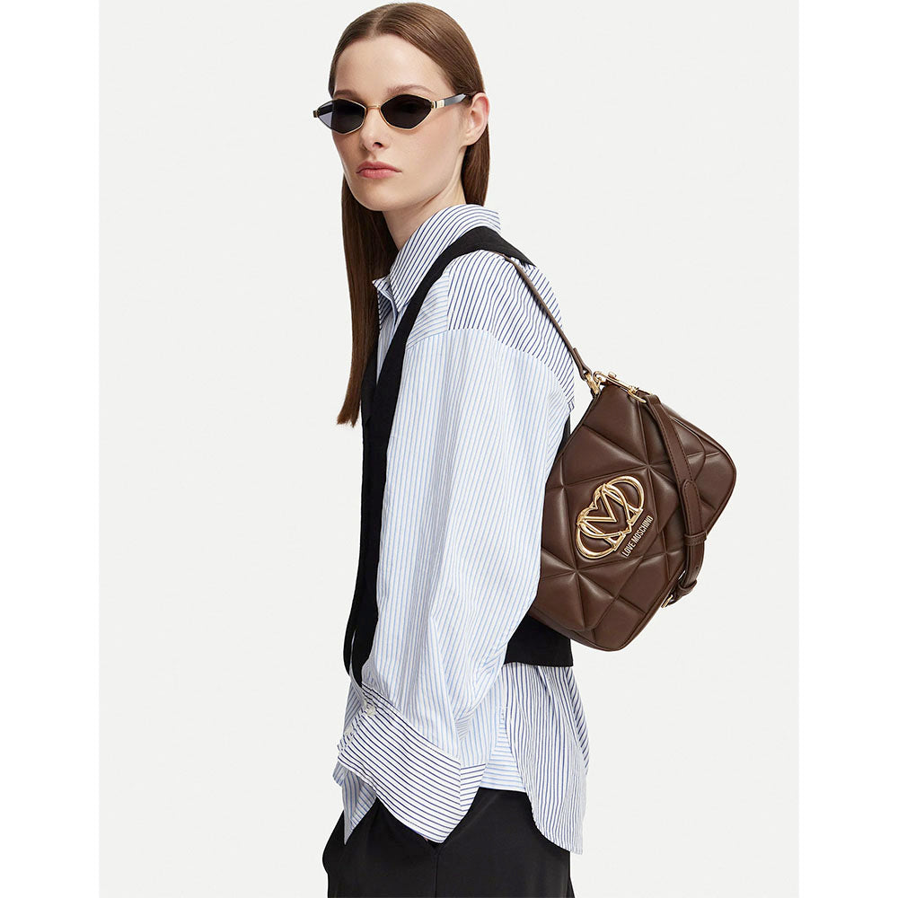 Borsa Donna Sottospalla LOVE MOSCHINO linea Embossed Marrone